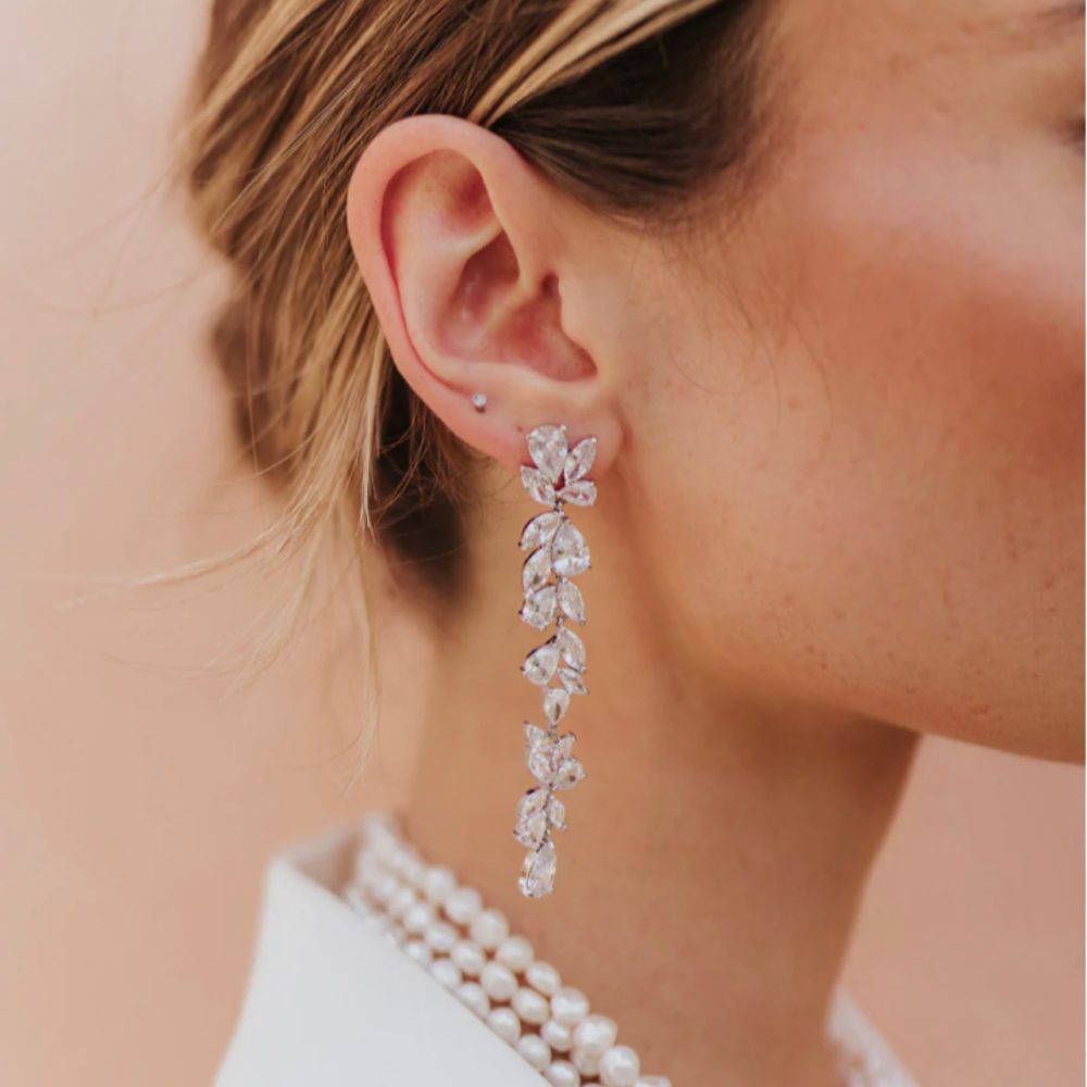 “Radiant” πανέμορφα μακριά σκουλαρίκια, επιχρυσωμένα με εξαιρετικής ποιότητας λαμπερά ζιργκόν! - Image 3