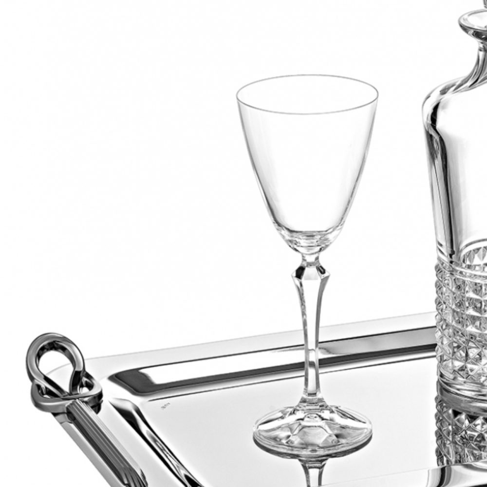 Σετ 3τμχ. με ανοξείδωτο αριστοκρατικό δίσκο & καράφα/ποτήρι απο κρύσταλλο Βοημείας! - Image 2
