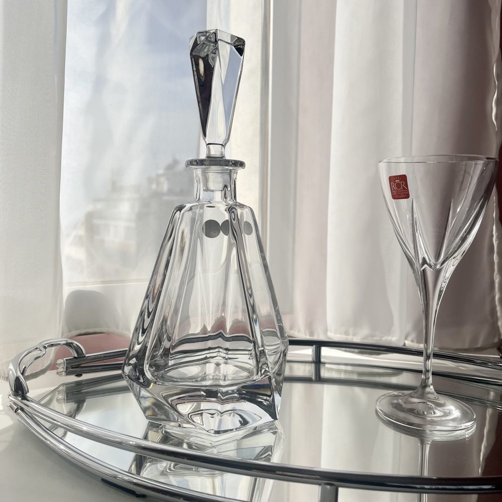 Κρυστάλλινο σετ 3τμχ. με ανοξείδωτο δίσκο με καθρέφτη! - Image 3