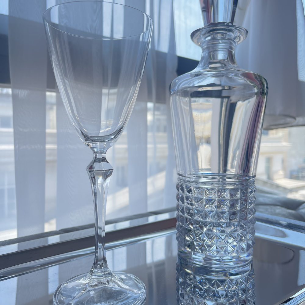 Σετ 3τμχ. με ανοξείδωτο αριστοκρατικό δίσκο & καράφα/ποτήρι απο κρύσταλλο Βοημείας! - Image 5