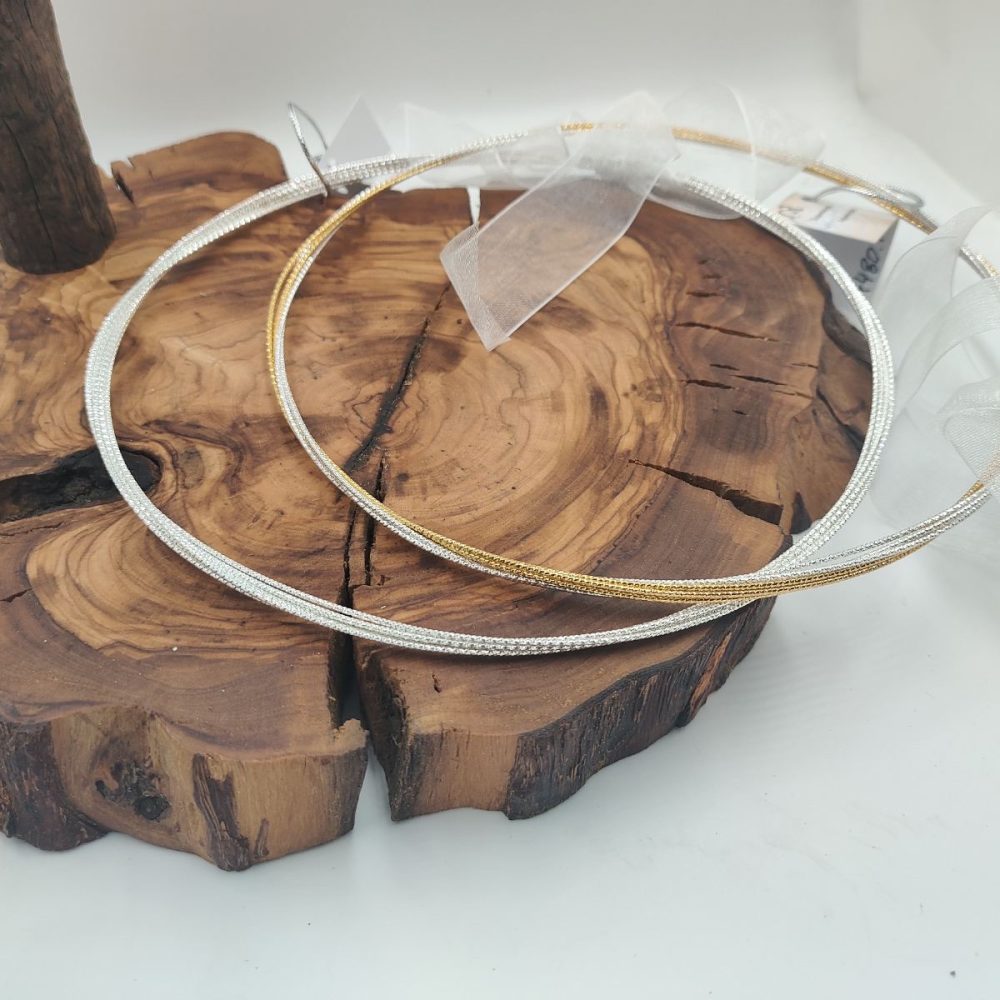 “Sparklers” δίχρωμα! Πανέμορφα επάργυρα στέφανα , με τεχνική διαμαντοχτυπημένου μετάλλου! - Image 4