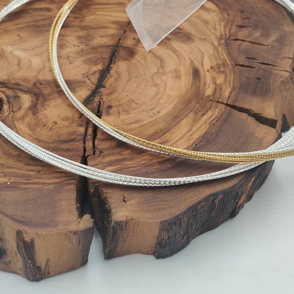 “Sparklers” δίχρωμα! Πανέμορφα επάργυρα στέφανα , με τεχνική διαμαντοχτυπημένου μετάλλου! - Image 3