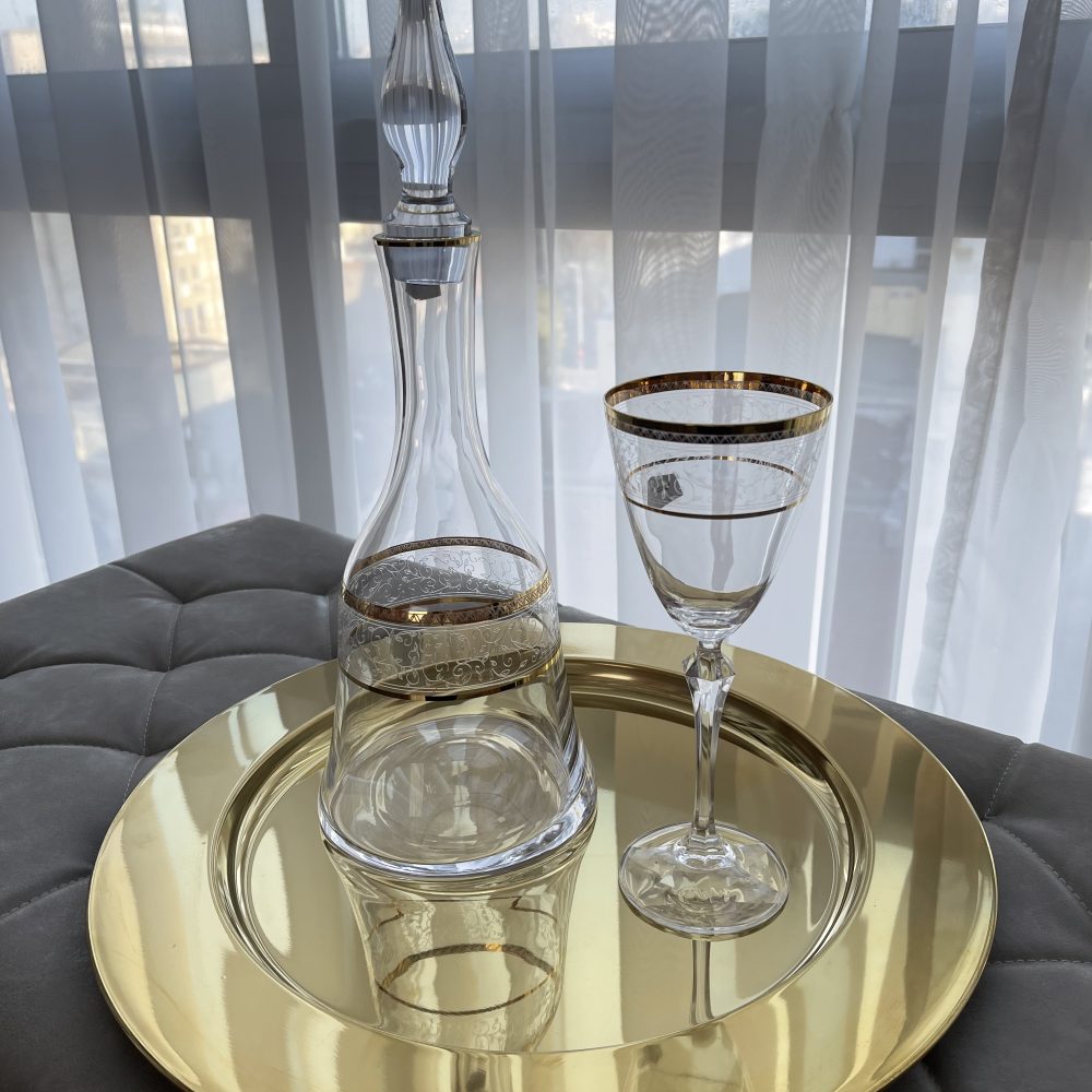 Εντυπωσιακό σετ κρασιού, με χρυσές λεπτομέρειες και κορυφαίας ποιότητας κρύσταλλα Βοημείας! - Image 5