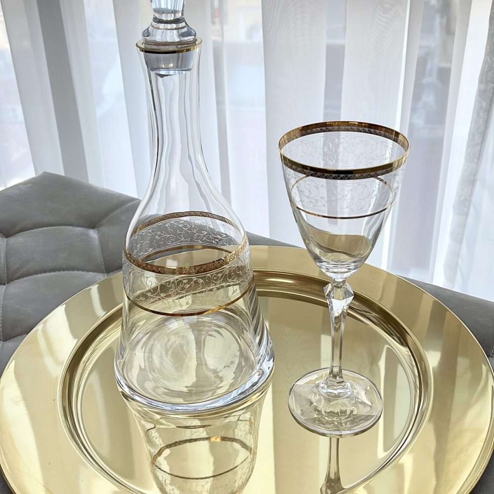Εντυπωσιακό σετ κρασιού, με χρυσές λεπτομέρειες και κορυφαίας ποιότητας κρύσταλλα Βοημείας! - Image 4