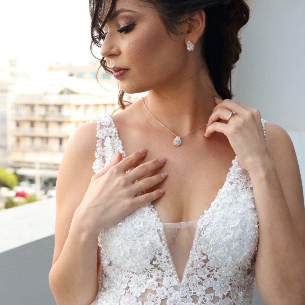 “Tear drops” necklace! Εύκολο να συνδυαστεί κολιέ, με την αλυσίδα του να περνά μέσα από το charme! - Image 5