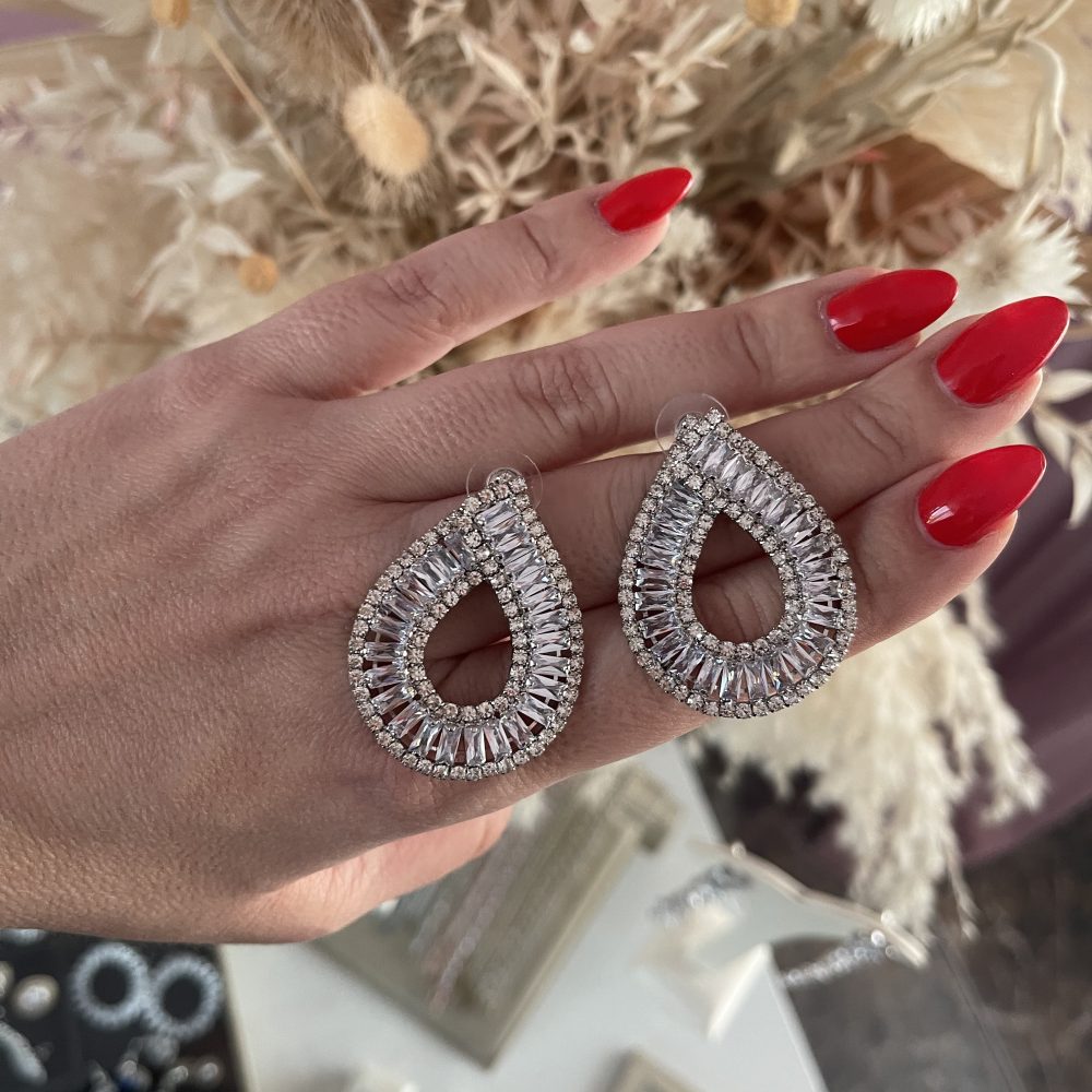 «Glava» μεγάλα statement σκουλαρίκια με λαμπερά ζιργκόν! - Image 3