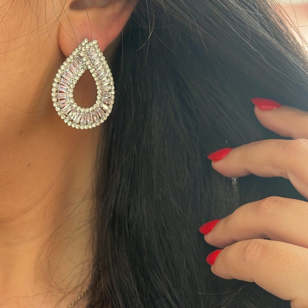«Glava» μεγάλα statement σκουλαρίκια με λαμπερά ζιργκόν! - Image 2