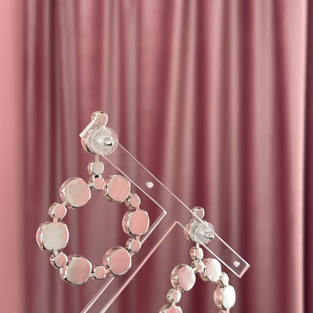 “Krysèl” silver , εντυπωσιακοί oversize κρίκοι στολισμένοι με πέρλες και λαμπερά Swarovski! - Image 4