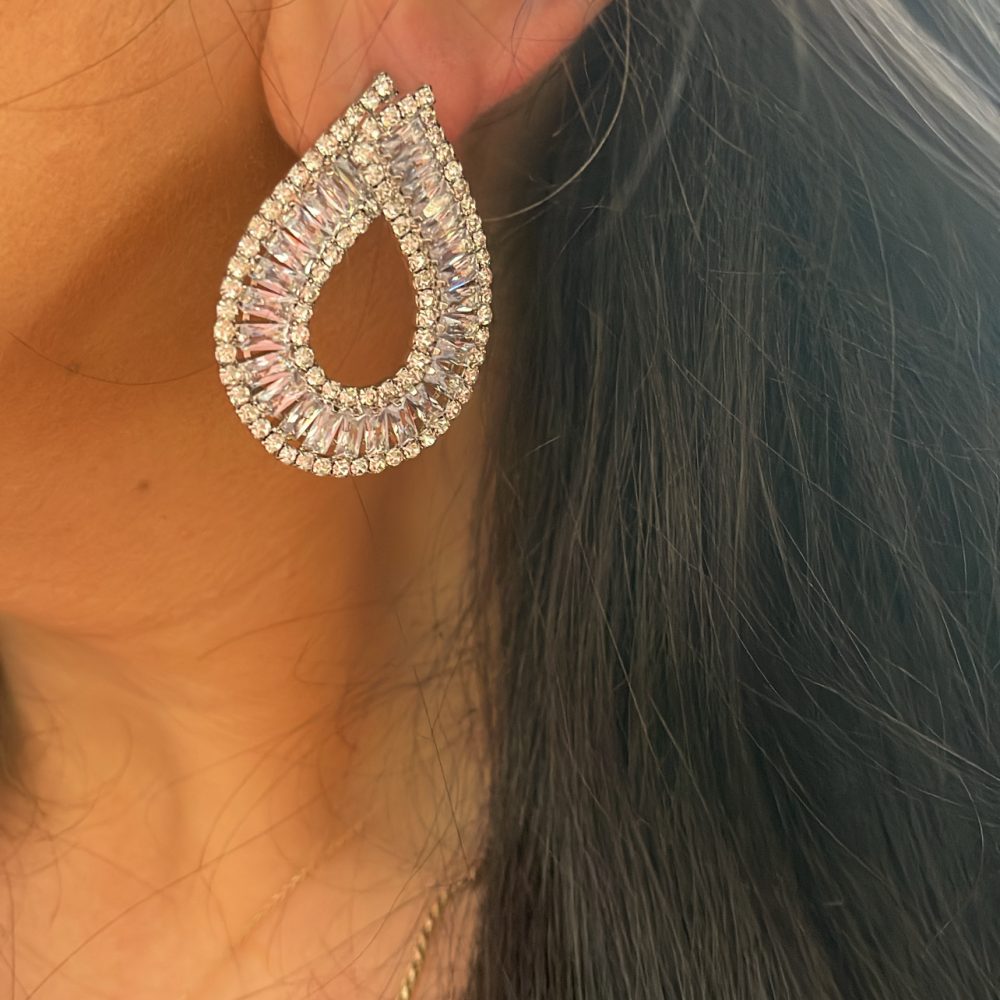 «Glava» μεγάλα statement σκουλαρίκια με λαμπερά ζιργκόν! - Image 5
