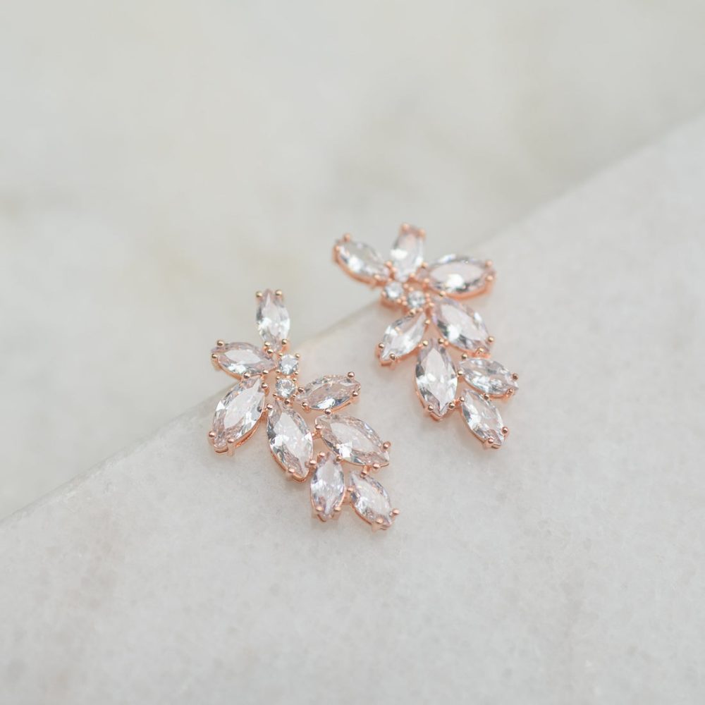 «Elle» πανέμορφα σκουλαρίκια σε ροζ χρυσό , με λαμπερό statement αποτέλεσμα! - Image 2