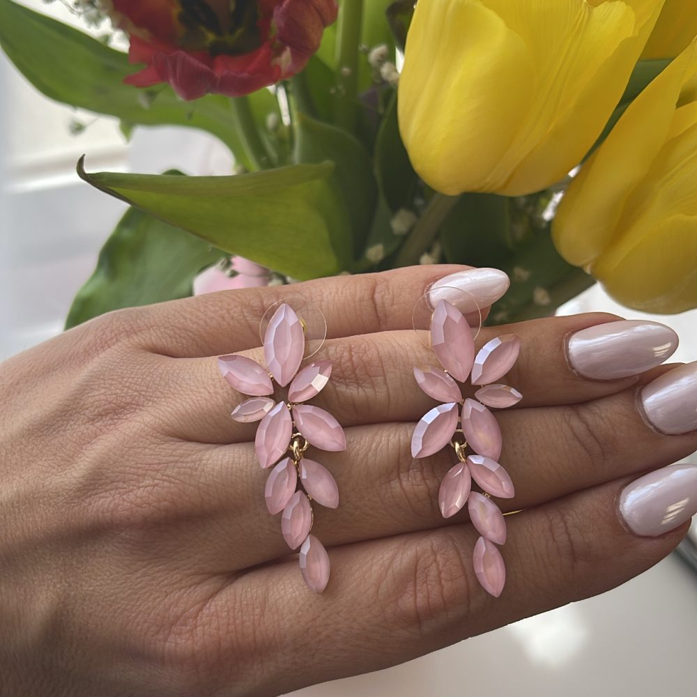 «Pink pops» ρομαντικά faux bijou σκουλαρίκια σε απαλό ροζ!