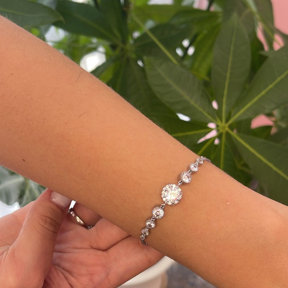 «Monica» πανέμορφο βραχιόλι με βάση ατσάλι & λαμπερά στρογγυλά ζιργκόν! - Image 3