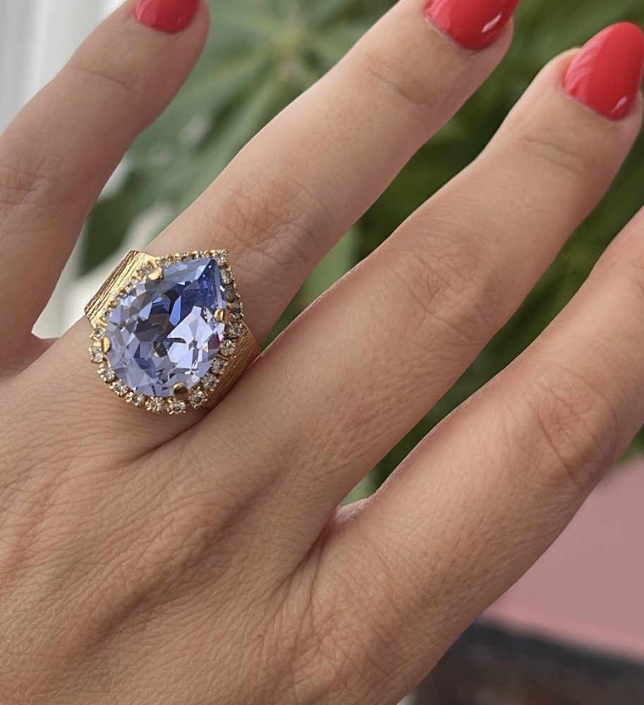 «Queen» δαχτυλίδι με μωβ εκθαμβωτική πέτρα Swarovski! Για να κλέβεις τις εντυπώσεις! - Image 2