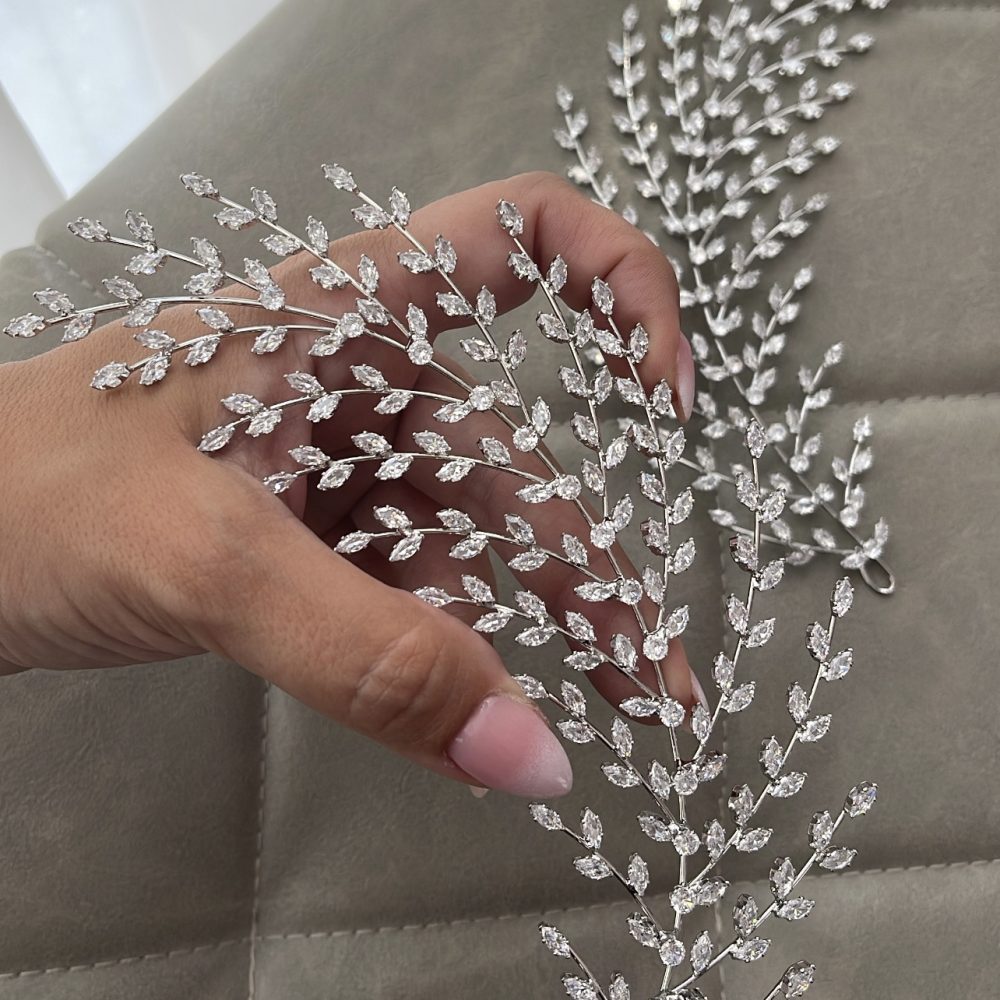 «Andriana» luxury σετ με διπλό χτενάκι στολισμένο με ζιργκόν! - Image 4