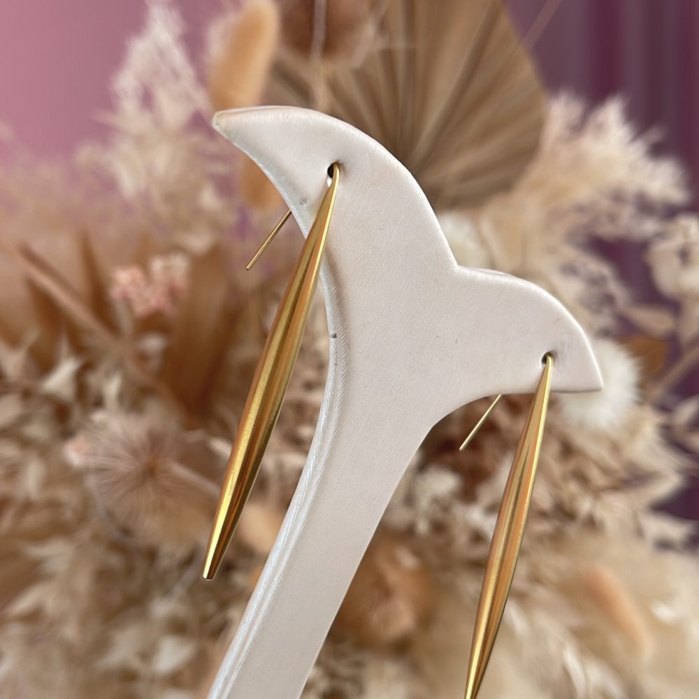 “Minimalist” σκουλαρίκια με βάση ατσάλι σε χρυσό! - Image 1