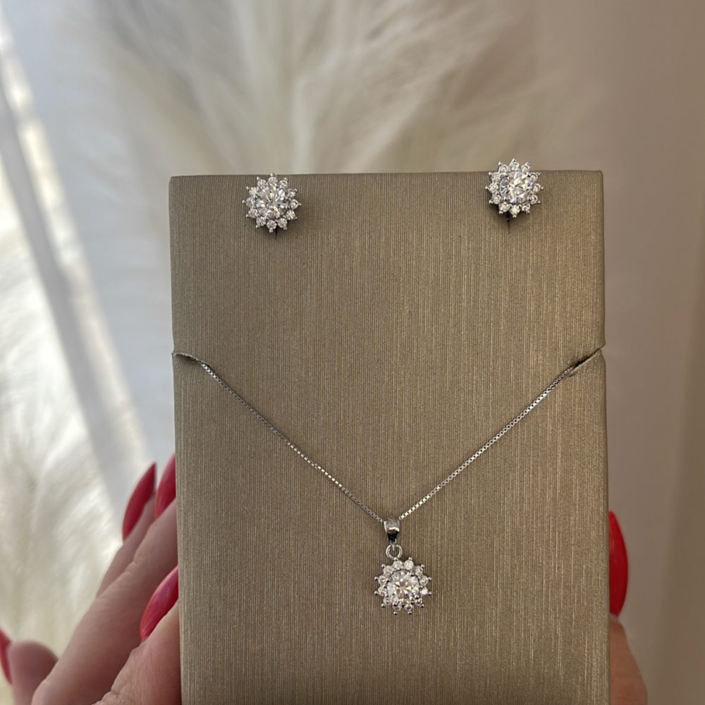 Λαμπερό σετ ροζέτα, από ασήμι 925ο  για εντυπωσιακές & διαχρονικές εμφανίσεις! - Image 5