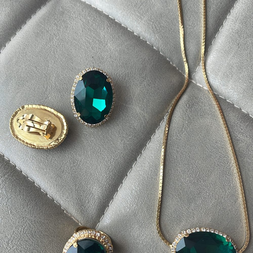 “First Class” το απόλυτο σετ με σμαραγδί swarovski , για εγγυημένη κομψότητα & πολυτέλεια! - Image 3