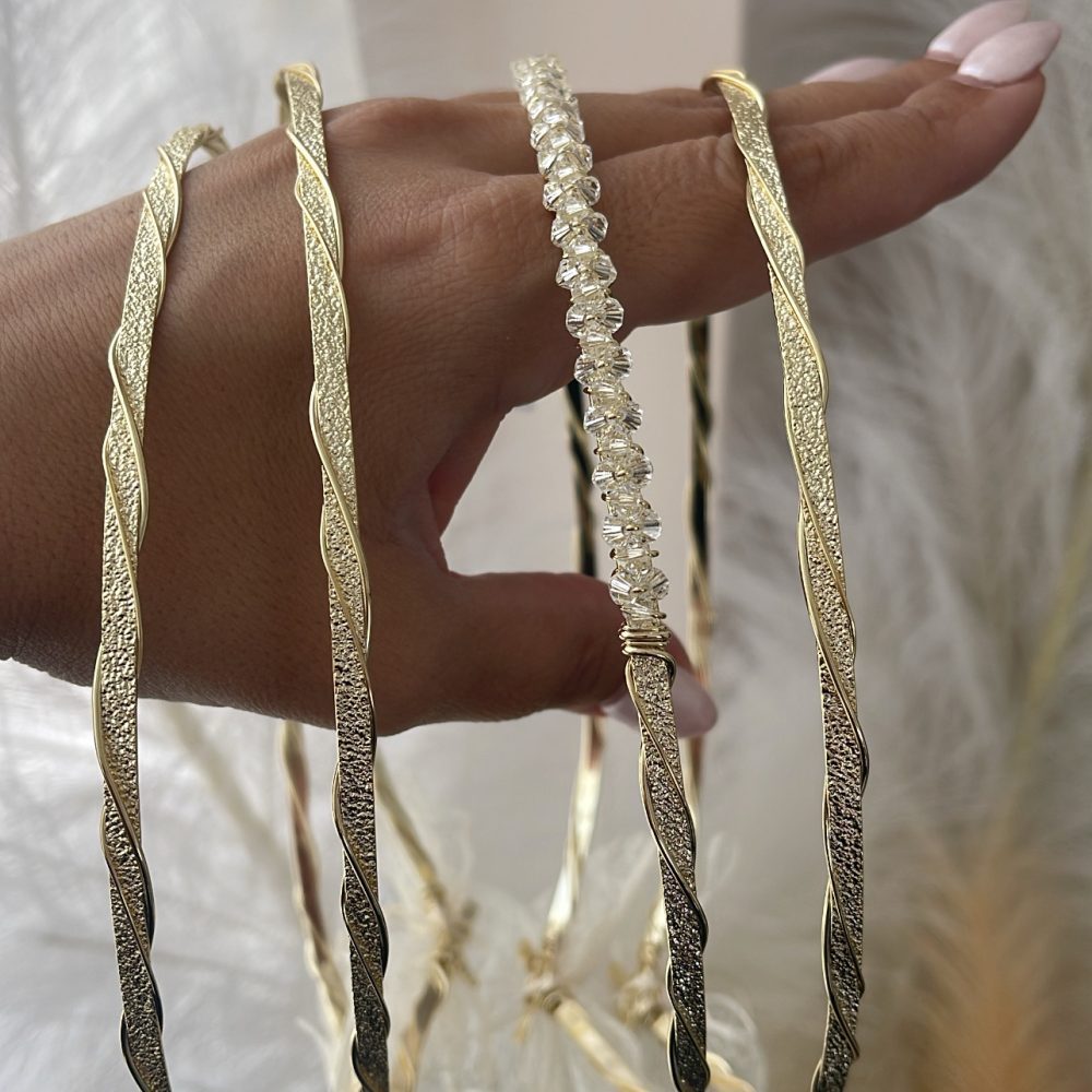 “His & Hers” χειροποίητο ζευγάρι επάργυρα στέφανα! Με κρυσταλλάκια να στολίζουν το γυναικείο μέτωπο! - Image 2