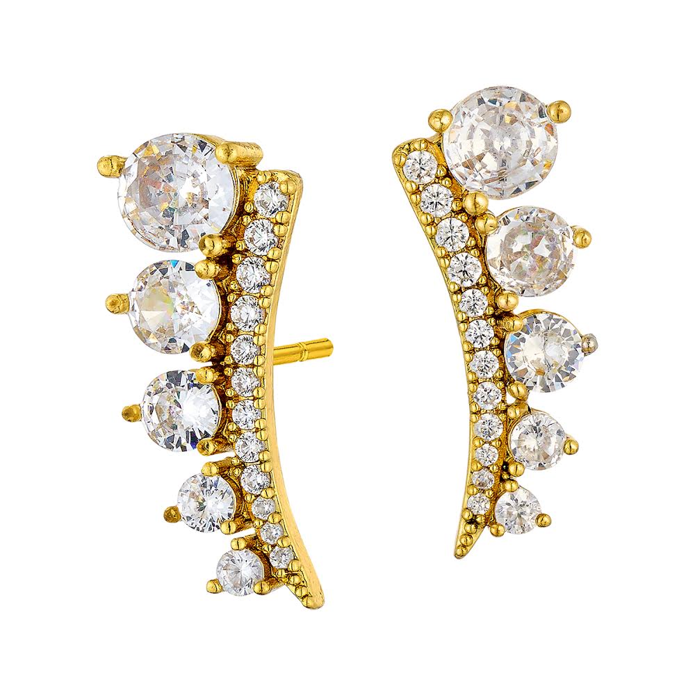 “Lucia” λαμπερά ear cuff , επιχρυσωμένα με γνήσια High-Quality 5A Cubic ζιργκον!