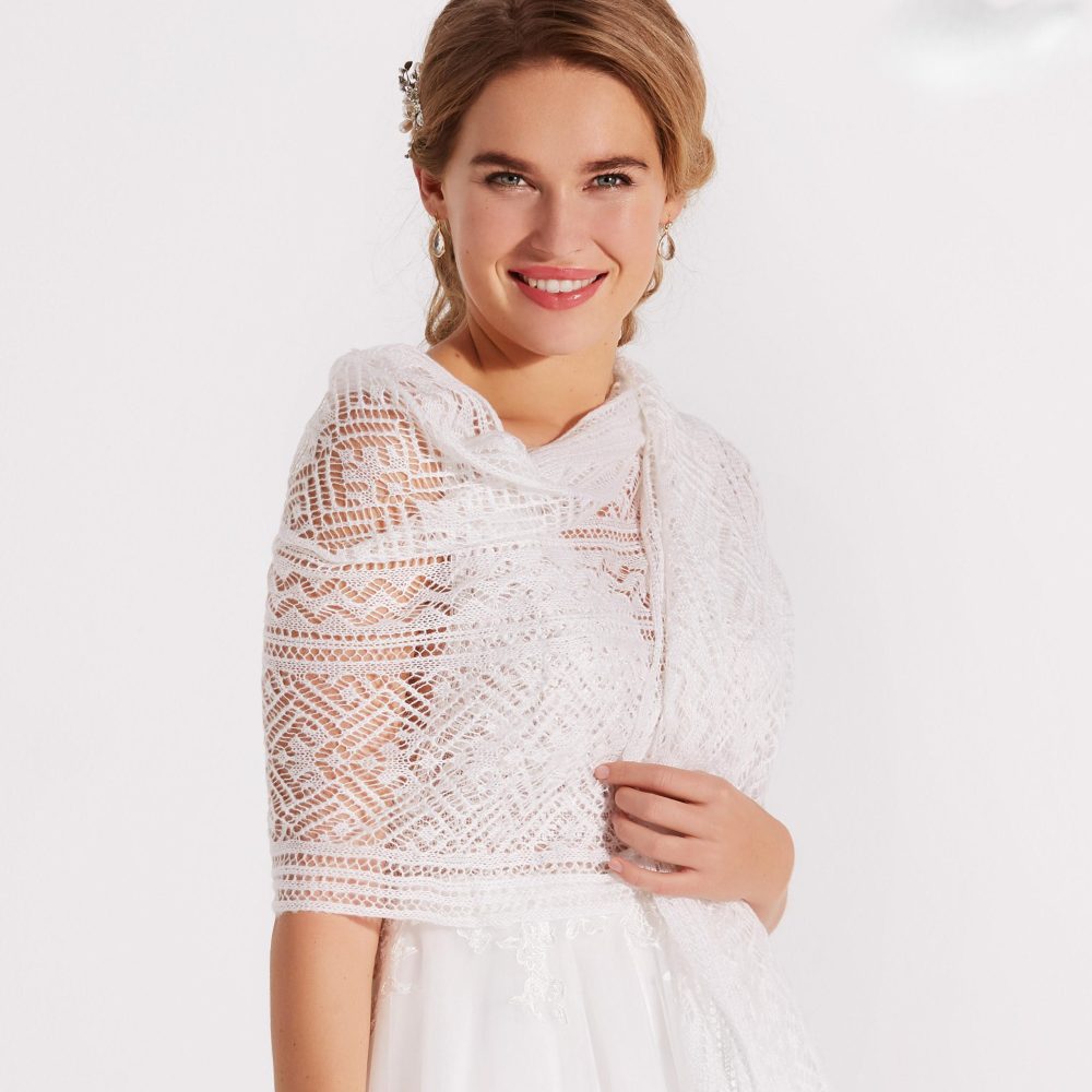 Ιβουάρ νυφική εσάρπα , από λεπτό απαλό μαλλινάκι! - Image 5