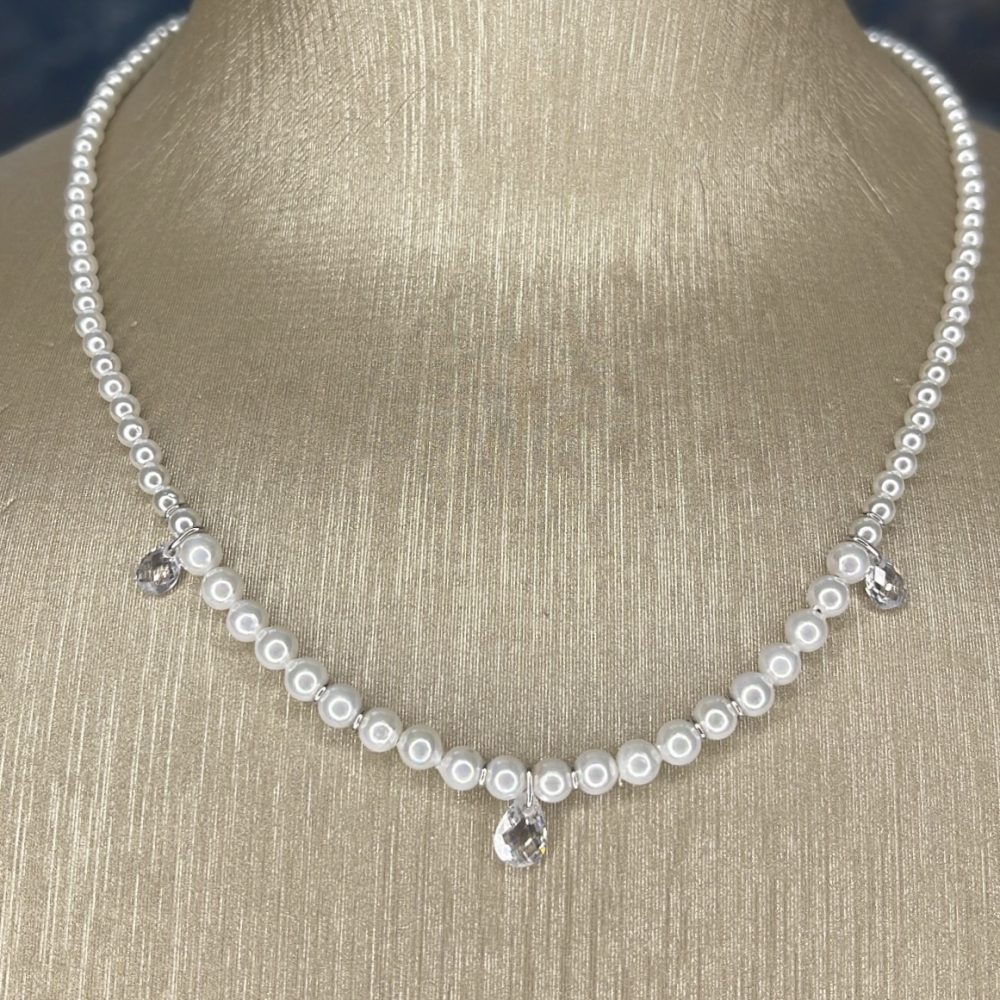 “Lucca” κολιέ ασήμι •925 με πέρλες & λαμπερές ημιπολύτιμες λαμπερές πέτρες! - Image 6