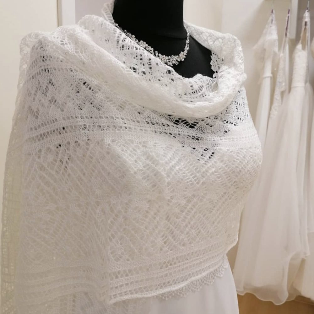 Ιβουάρ νυφική εσάρπα , από λεπτό απαλό μαλλινάκι! - Image 3