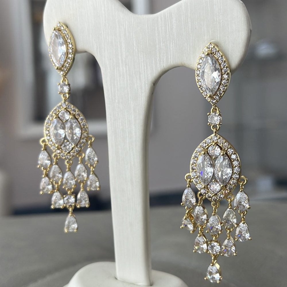 “Thelxis” μακριά boho σκουλαρίκια σε χρυσό! Με εκκεντρικό σχεδιασμό & λαμπερά ζιργκόν! - Image 2