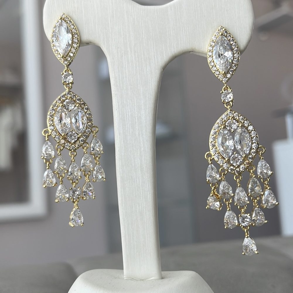 “Thelxis” μακριά boho σκουλαρίκια σε χρυσό! Με εκκεντρικό σχεδιασμό & λαμπερά ζιργκόν! - Image 3