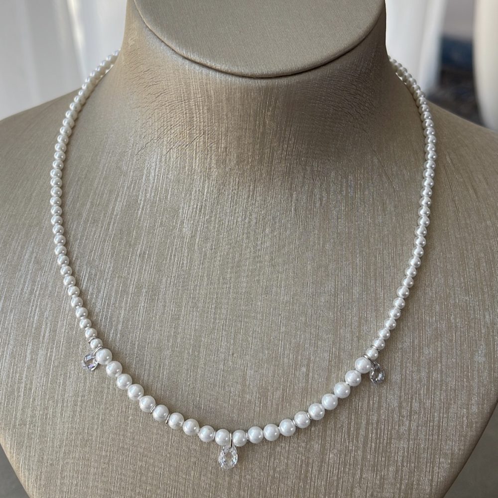 “Lucca” κολιέ ασήμι •925 με πέρλες & λαμπερές ημιπολύτιμες λαμπερές πέτρες! - Image 7