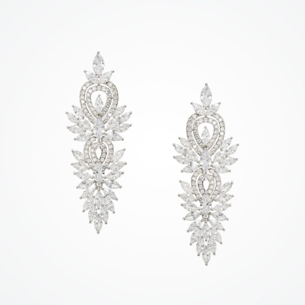 “Lotus” μακριά εντυπωσιακά σκουλαρίκια , με ζιργκόν κρύσταλλα! - Image 6