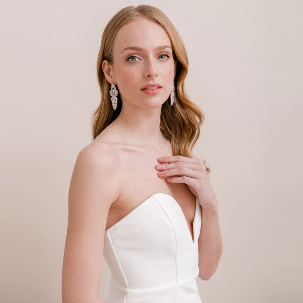 “Lotus” μακριά εντυπωσιακά σκουλαρίκια , με ζιργκόν κρύσταλλα! - Image 7