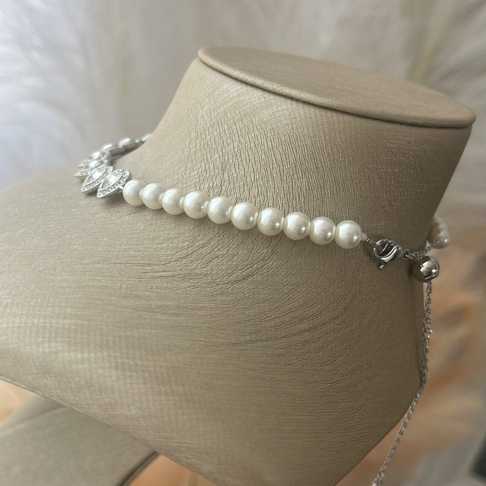 “Hearts & Pearls” choker με λαμπερα κρύσταλλα και αυξομειώμενο κούμπωμα! - Image 2