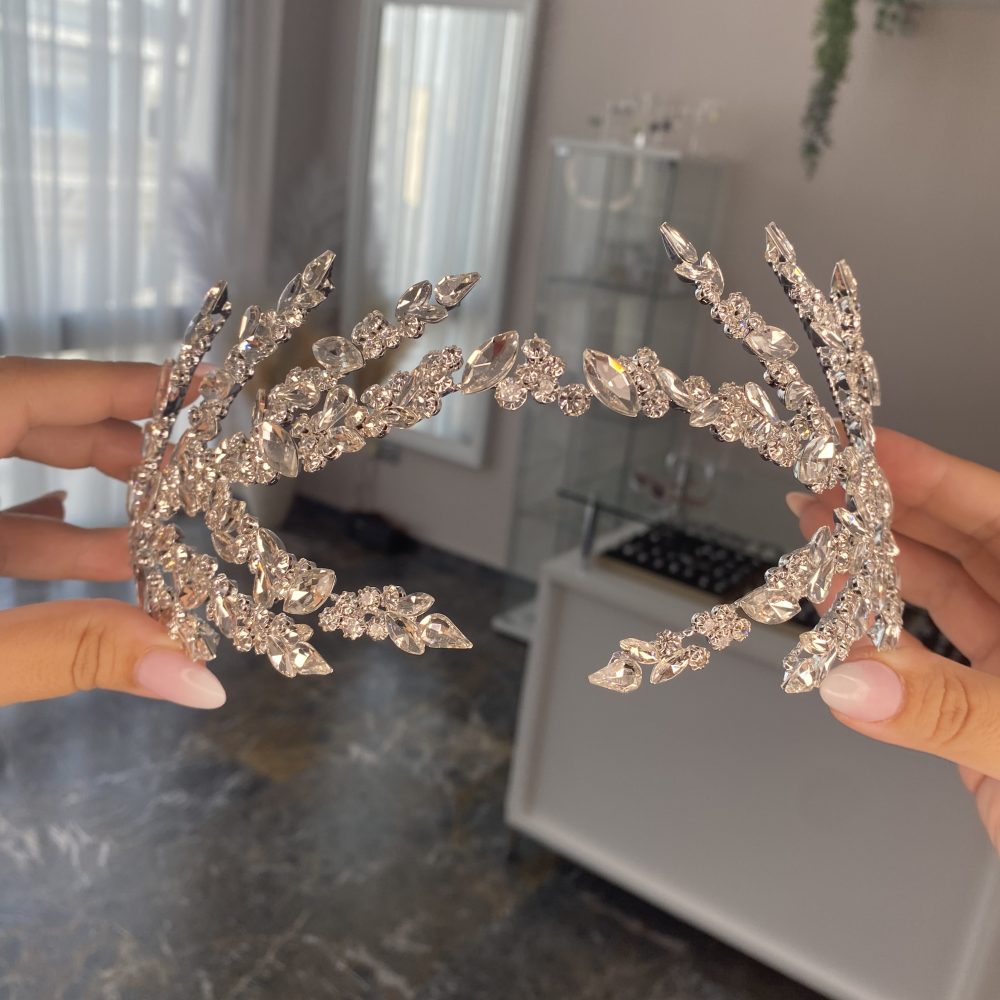“Bella Dona” λαμπερό headpiece στολισμένο με διάφανα κρύσταλλα! - Image 5
