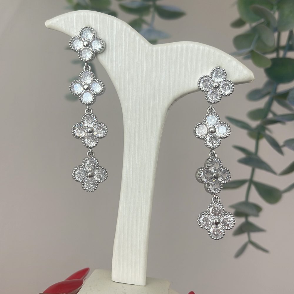 “Long & Sophisticated” faux bijou σκουλαρίκια με λαμπερά ζιργκόν! - Image 4