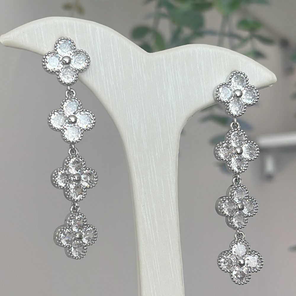 “Long & Sophisticated” faux bijou σκουλαρίκια με λαμπερά ζιργκόν! - Image 2