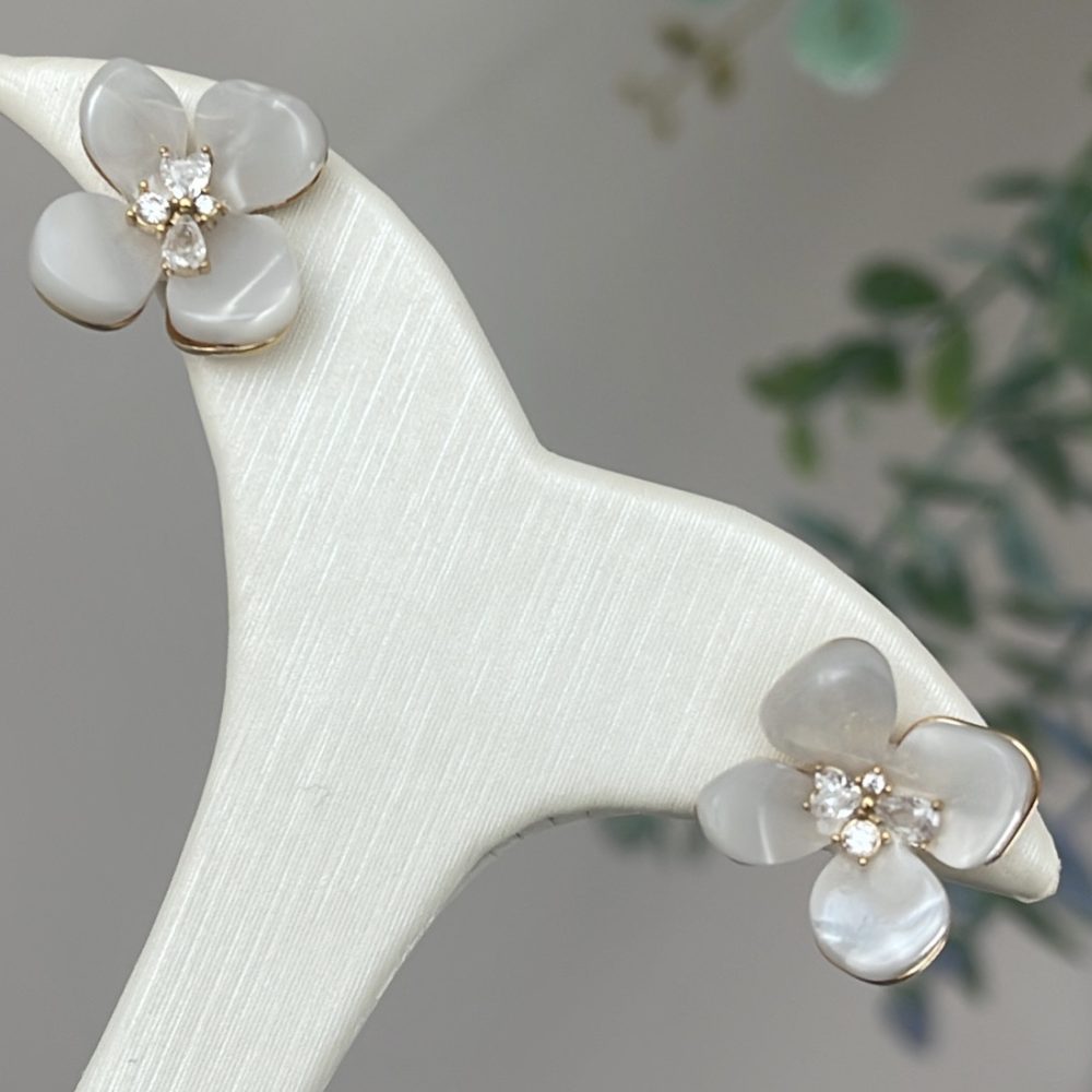 “Miss Pops” ρομαντικό σκουλαρίκια από ατσάλι & ζιργκονάκια! - Image 2