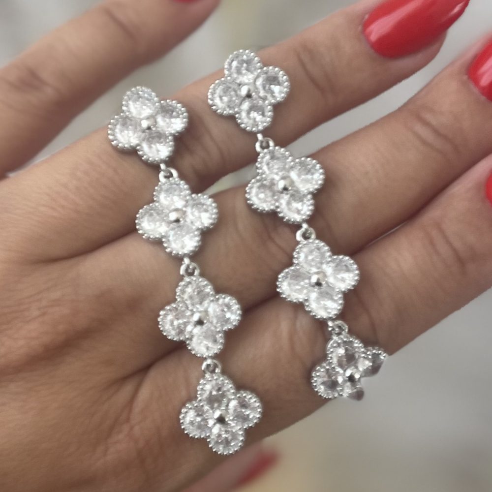 “Long & Sophisticated” faux bijou σκουλαρίκια με λαμπερά ζιργκόν! - Image 3