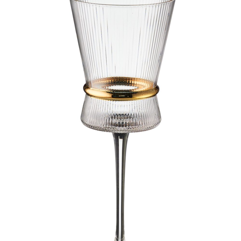 Ποτήρι Κρασιού Ανάγλυφο Με Χρυσό Δαχτυλίδι!