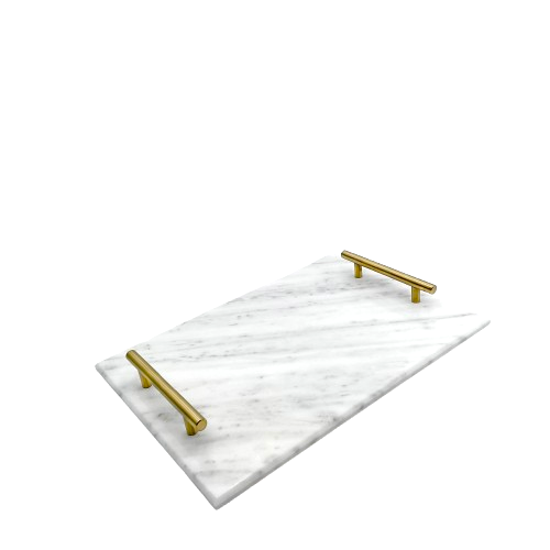 Δίσκος μαρμάρινος με επίχρυσα ματ χερούλια γυαλιστερά!