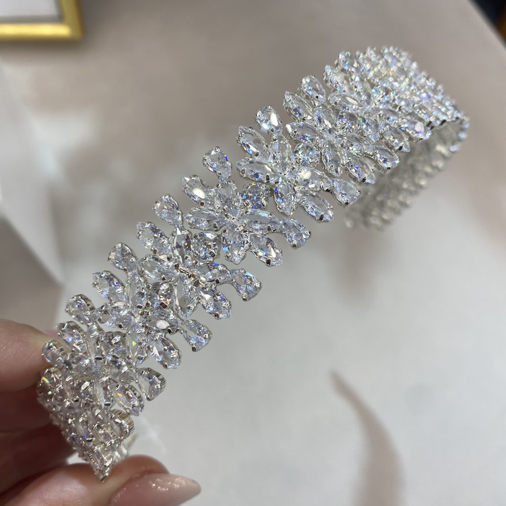 «Soft Waves» headpiece εκπληκτικής λάμψης! Με γνήσια κρύσταλλο ζιργκόν! - Image 2