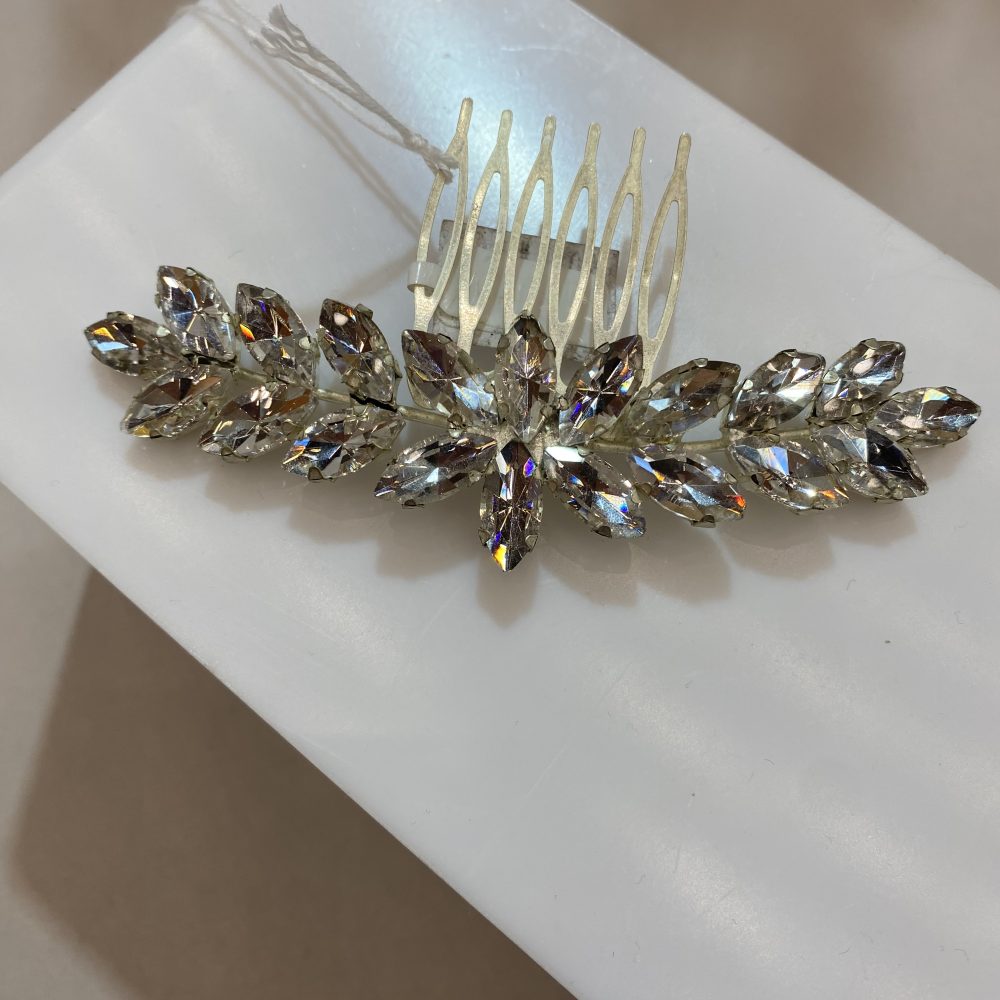 “Zinola” ασημί λαμπερό χτενάκι με κρυσταλλάκια!