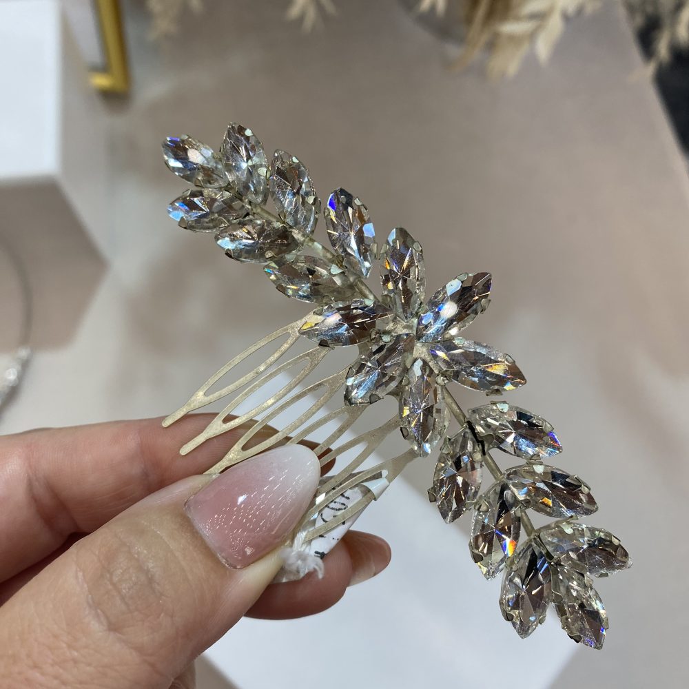 “Zinola” ασημί λαμπερό χτενάκι με κρυσταλλάκια! - Image 2