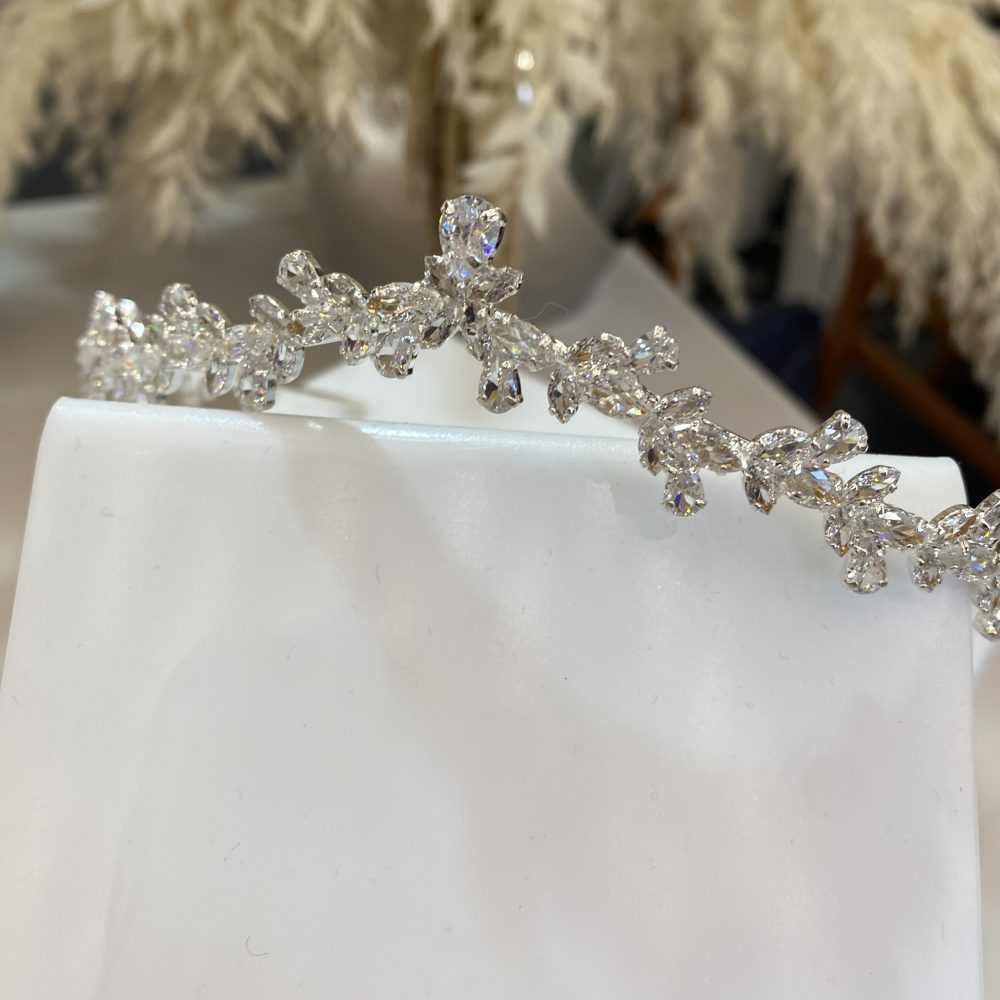 “Lila” πανέμορφη νυφική τιάρα! Επιπλατινομένη με γνήσια ζιργκόν εξαιρετικής καθαρότητας! - Image 4