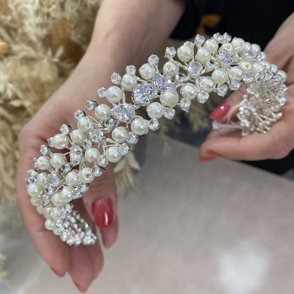 «Soft Waves Pearl» λαμπερό headpiece με ζιργκόν και πέρλες!