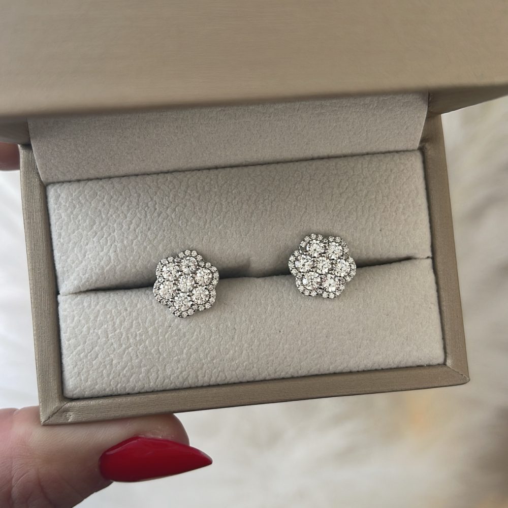 “Lotus” ζευγάρι σκουλαρίκια από ασήμι 925• και γνήσια ζιργκόν! - Image 2