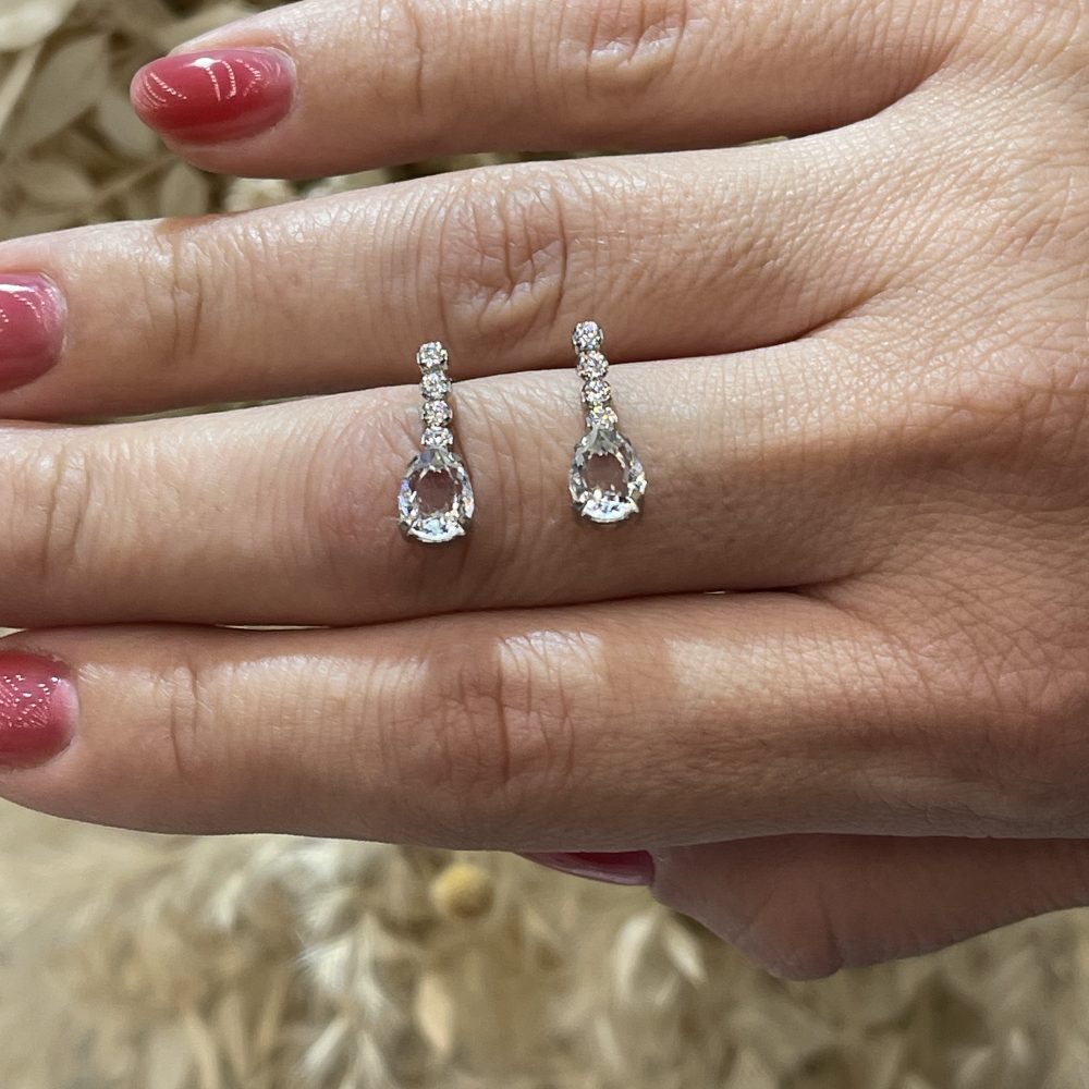 “Evnoia” κουκλίστικα διακριτικά σκουλαρίκια από ασήμι 925 με Swarovski! - Image 2