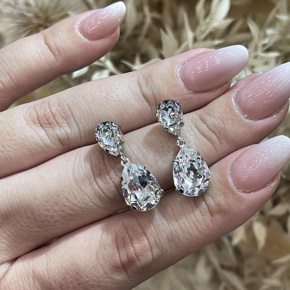 “Magnolia” Sterling Silver Long earrings!Απόλυτη καθαρότητα στη λάμψη, από την exclusive συλλογή μας! - Image 2