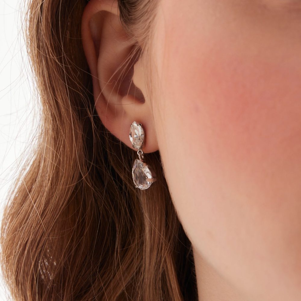 “Crystaldrops” ultra λαμπερά σκουλαρίκια •925 με Swarovski! Από την exclusive συλλογή μας!