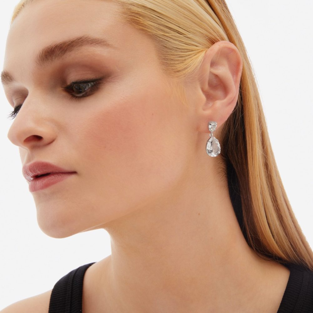 “Magnolia” Sterling Silver Long earrings!Απόλυτη καθαρότητα στη λάμψη, από την exclusive συλλογή μας!