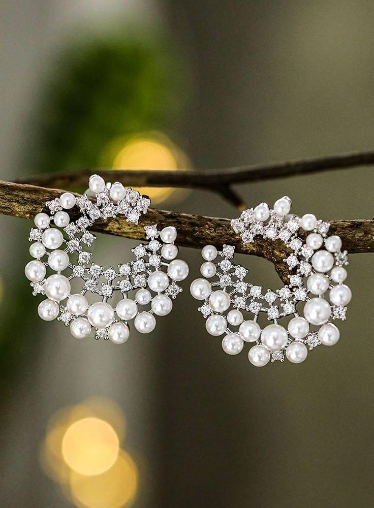 “Kalina” εντυπωσιακά statement σκουλαρίκια, από ασήμι •925 πέρλες & ζιργκον 5Α! - Image 4